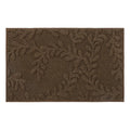 Brown doormat with leaf pattern on a white background