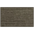 Light brown rectangular rug with a geometric pattern on a white background