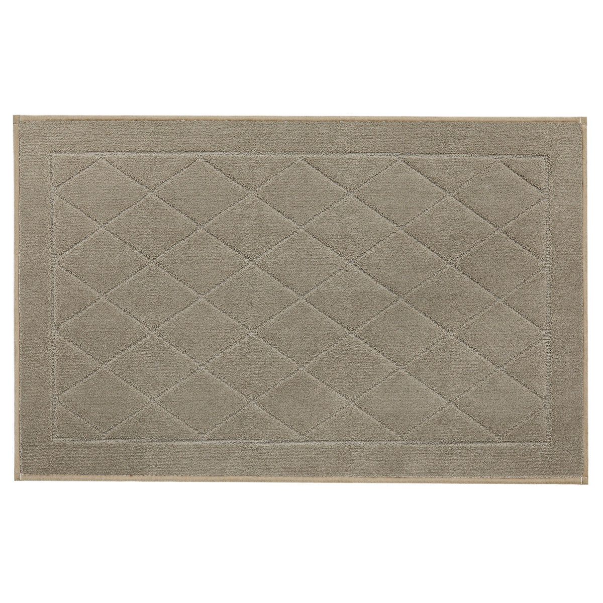 Geometric Border Door Mat, Absorbent Indoor Entrance Rug with Non-Slip Backing for Front Door, Bathroom, Kitchen, and Laundry Room