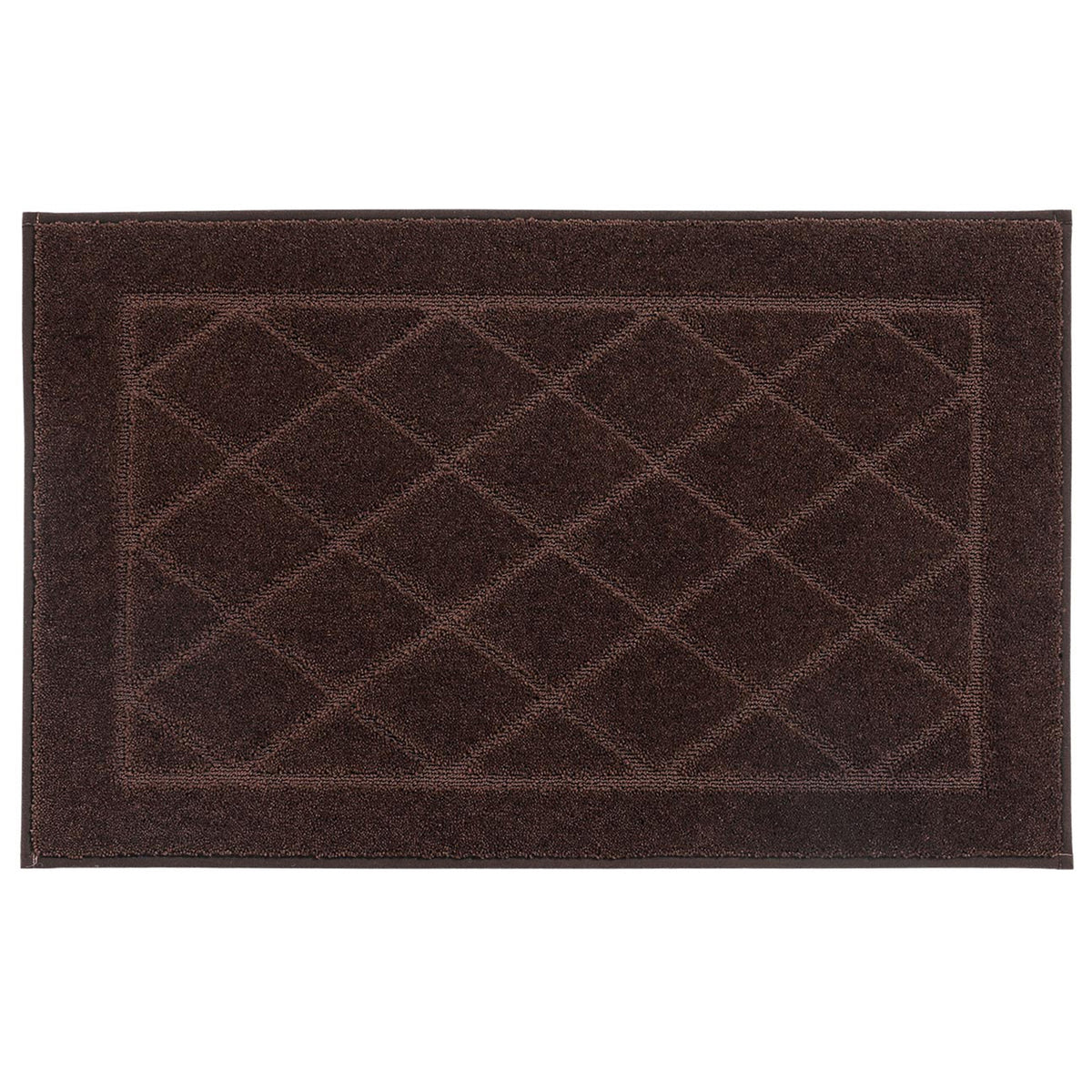 Geometric Border Door Mat, Absorbent Indoor Entrance Rug with Non-Slip Backing for Front Door, Bathroom, Kitchen, and Laundry Room
